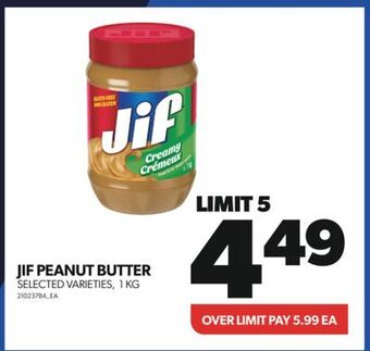 Real Canadian Superstore Jif peanut butter, 1 kg offer