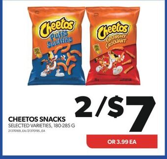 Real Canadian Superstore Cheetos snacks, 180-285 g offer