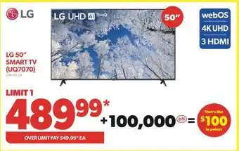 Real Canadian Superstore Lg 50 smart tv (uq7070) offer