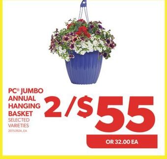 Real Canadian Superstore Pc® jumbo annual hanging basket offer