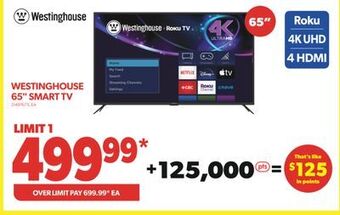 Real Canadian Superstore Westinghouse 65 smart tv offer