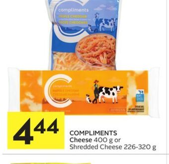 Foodland Compliments cheese 400 g or shredded cheese 226-320 g offer