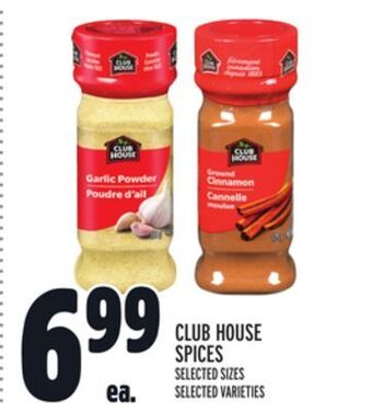 Metro Club house spices offer