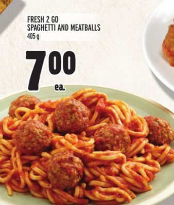Metro Fresh 2 go spaghetti and meatballs offer