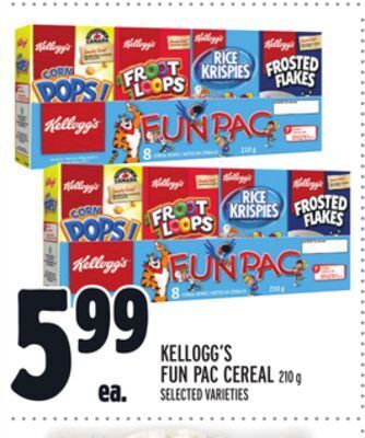 Metro Kellogg's fun pac cereal offer