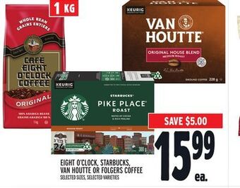 Metro Eight o'clock, starbucks, van houtte or folgers coffee offer