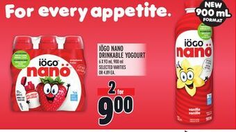 Metro Iögo nano drinkable yogourt offer