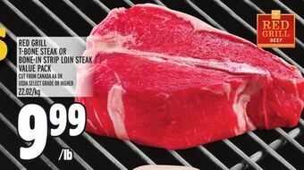 Metro Red grill t-bone steak or bone-in strip loin steak value pack offer