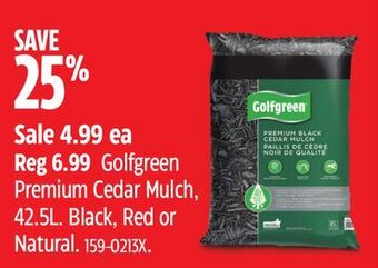 Canadian Tire Golfgreen premium cedar mulch, 42.5l offer