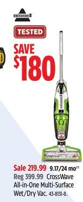Canadian Tire Bissell crosswave all-in-one multi-surface wet/dry vac offer