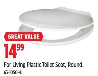 Canadian Tire For living plastic toilet seat, round offer