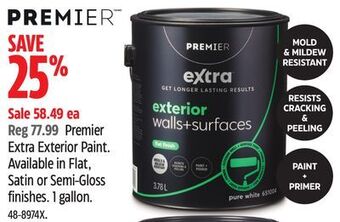Canadian Tire Premier extra exterior paint offer