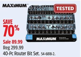Canadian Tire Maximum 40-pc router bit set offer