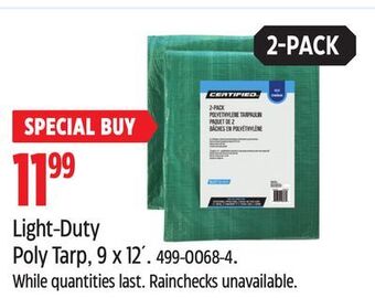Canadian Tire Certified 2-pack light-duty poly tarp, 9 x 12' offer