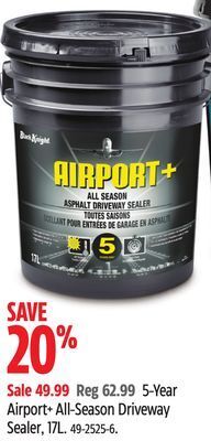 Canadian Tire Black knight 5-year airport+ all-season driveway sealer, 17l offer