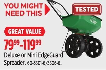 Canadian Tire Scotts deluxe or mini edgeguard spreader offer