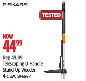 Canadian Tire Fiskars telescoping d-handle stand-up weeder offer