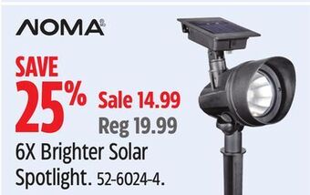 Canadian Tire Noma 6x brighter solar spotlight offer