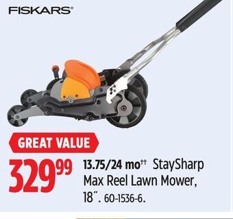 Canadian Tire Fiskars staysharp max reel lawn mower, 18 offer