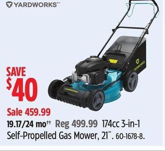 Canadian Tire Yardworks 174cc 3-in-1 self-propelled gas mower, 21 offer