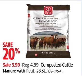Canadian Tire Scotts composted cattle manure with peat, 28.3l offer