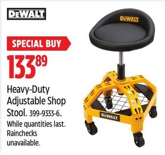 Canadian Tire Dewalt heavy-duty adjustable shop stool offer