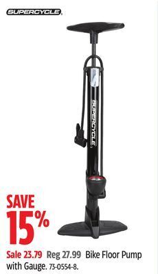 Canadian Tire Supercycle bike floor pump with gauge offer