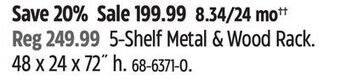 Canadian Tire Mastercraft 5-shelf metal and wood rack offer