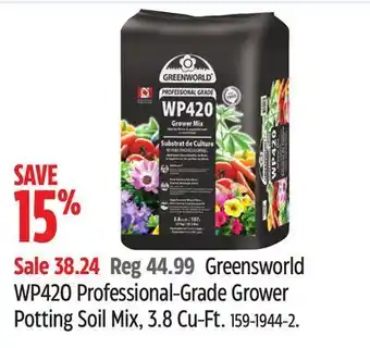 Canadian Tire Greensworld wp420 professional-grade grower potting soil mix, 3.8 cu-ft offer