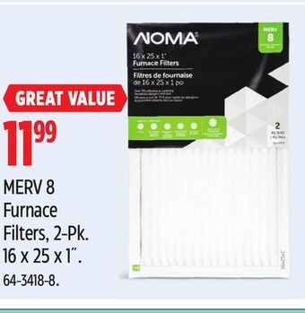 Canadian Tire Noma merv 8 furnace filters, 2-pk offer