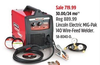 Canadian Tire Lincoln electric mig-pak 140 wire-feed welder offer