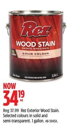 Canadian Tire Rez exterior wood stain offer