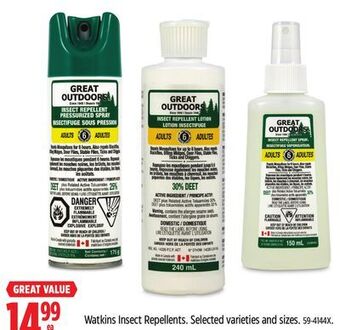 Canadian Tire Watkins insect repellents offer