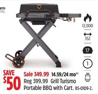 Canadian Tire Master chef grill turismo portable bbq with cart offer