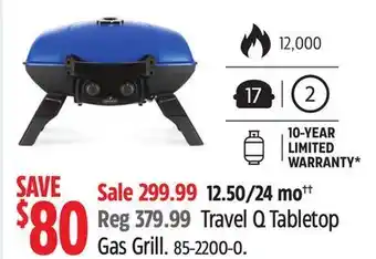 Canadian Tire Napoleon travel q tabletop gas grill offer
