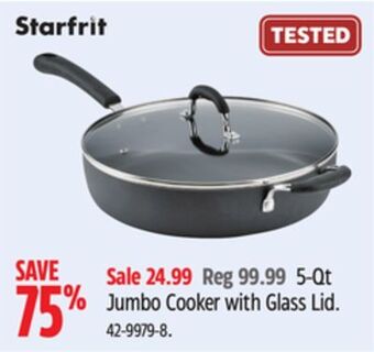 Canadian Tire Starfrit 5-qt jumbo cooker with glass lid offer