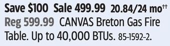 Canadian Tire Canvas breton gas fire table offer