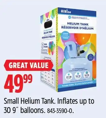 Canadian Tire Small helium tank offer
