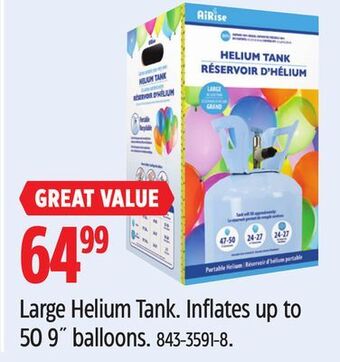 Canadian Tire Airise large helium tank offer