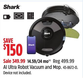 Canadian Tire Shark ai ultra robot vacuum and mop offer