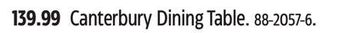 Canadian Tire Canterbury dining table offer