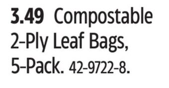 Canadian Tire Compostable 2-ply leaf bags, 5-pack offer