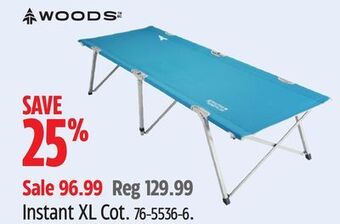 Canadian Tire Woods instant xl cot offer