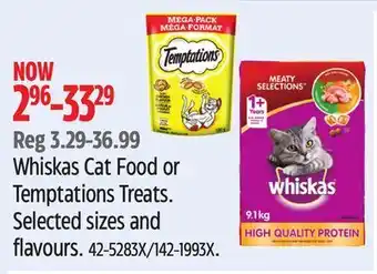 Canadian Tire Whiskas cat food or temptations treats offer