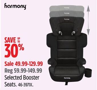 Canadian Tire Harmony selected booster seats offer