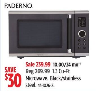 Canadian Tire Paderno 1.3 cu-ft microwave offer
