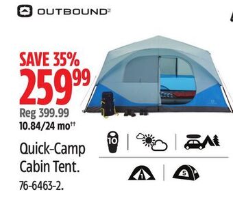 Canadian Tire Outbound quick-camp cabin tent offer