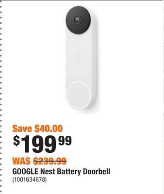 Home Depot Google nest battery doorbell offer