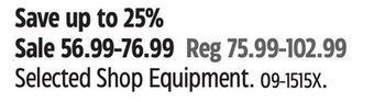 Canadian Tire Motomaster selected shop equipment offer