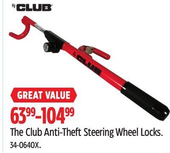 Canadian Tire The club anti-theft steering wheel locks offer